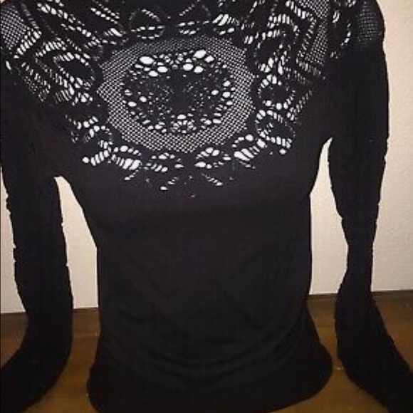 Bebe mock neck lace top - Picture 2 of 3